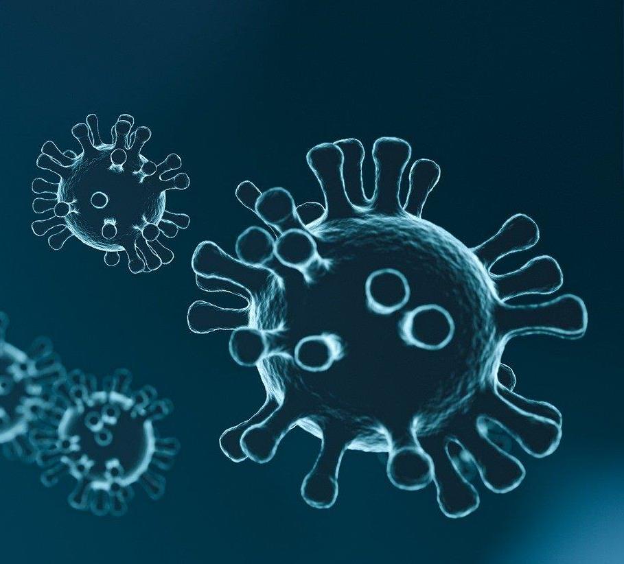 Bilde som viser en illustrasjon av koronavirus - Klikk for stort bilde